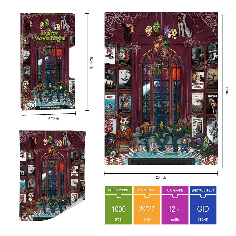 TAOZI&LIZHI Halloween Puzzles for Adults 1000 Piece, Horror