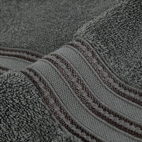 Miniatura 3 de ERINA Juego de 4 toallas de baño de algodón de lujo pesadas GSM de 27 x 54 pulgadas, 100% algodón peinado hilado en anillo altamente absorbentes,