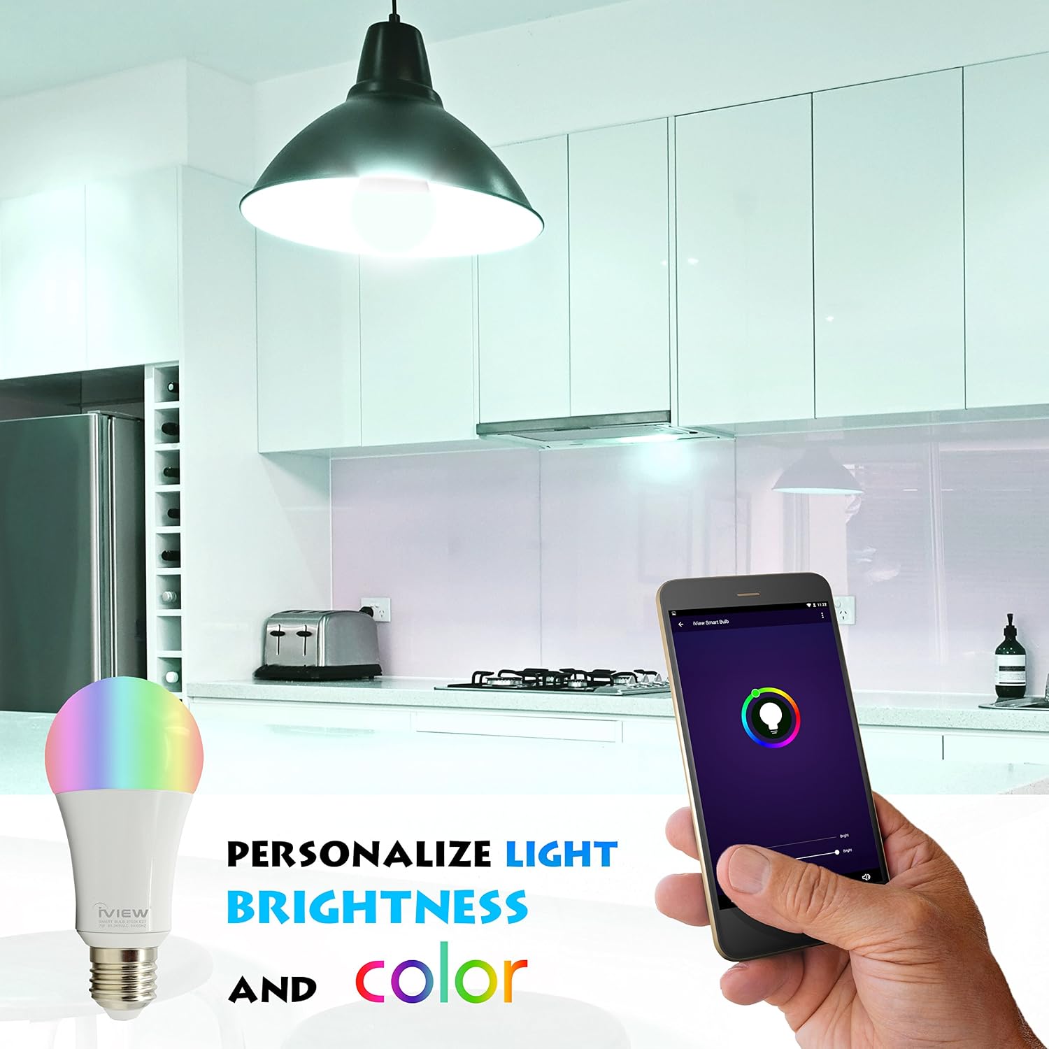 Smart LED Light Bulb E26 WiFi Multicolor Light Bulb Work with Siri, Alexa, Echo, Google Home and IFTTT (No Hub Required) Equivalent RGB Color Changing Bulb (Dual Pack)