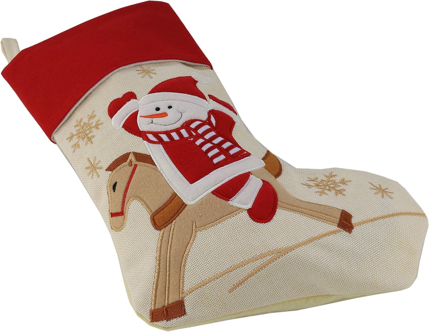 WEWILL Lovely Christmas Stockings Set of 3 Santa, Snowman, Reindeer, Xmas Character 3D Plush Linen Hanging Tag Knit Border Xmas for Kids Family