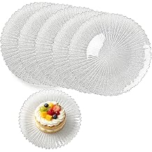 5.9 Inch Glass Dessert Plates Set of 6,Small Mini Dishes for Appetizers, Snacks,Fruit Salad, Cake, Sauces, Stylish Table Coasters Set for Teacups 15cm