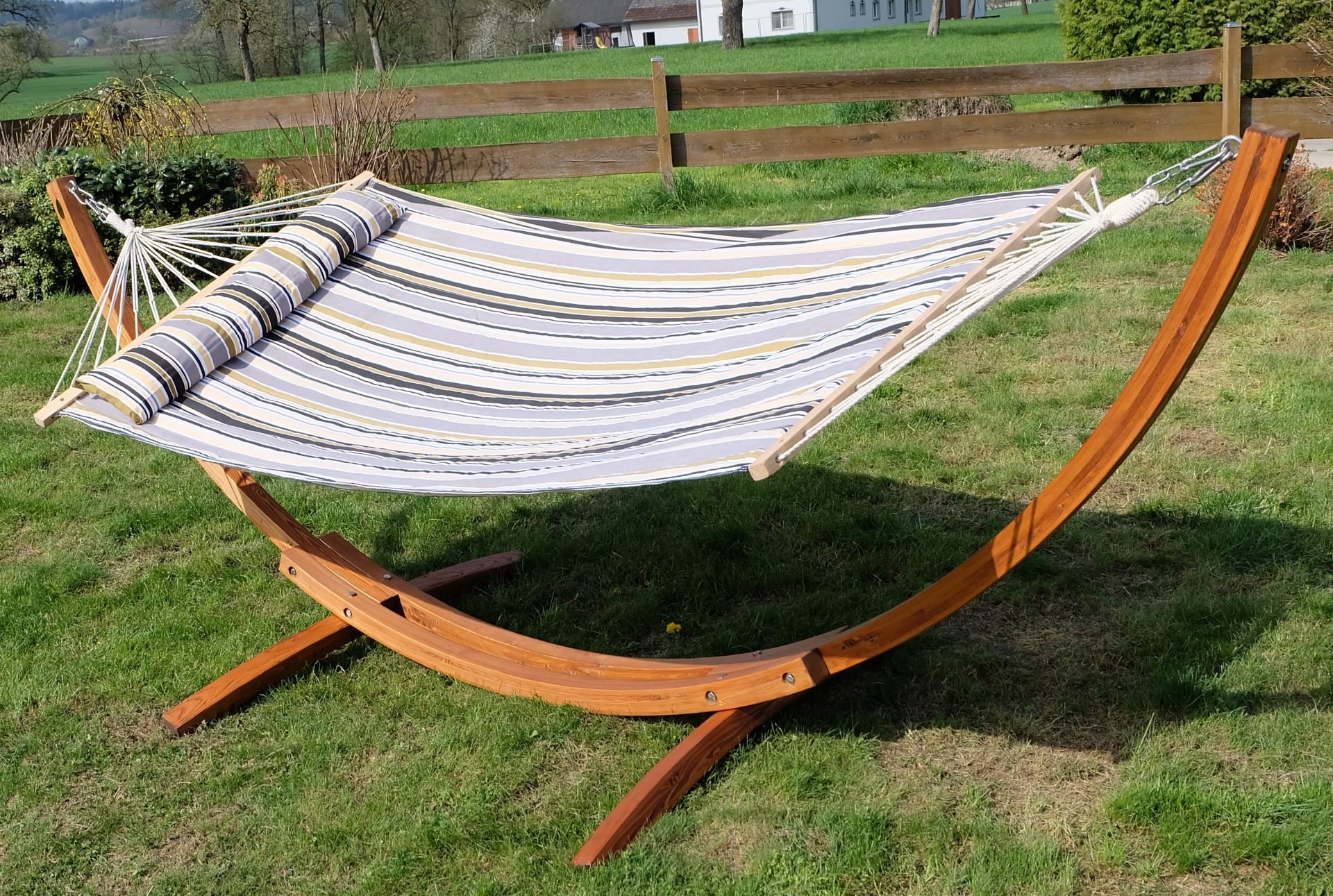 AS-S 320cm XL Limited Edition Cadre de hamac du Bois de mélèze avec hamac HM3-LIM de, Farbe:HM3-NAGUA