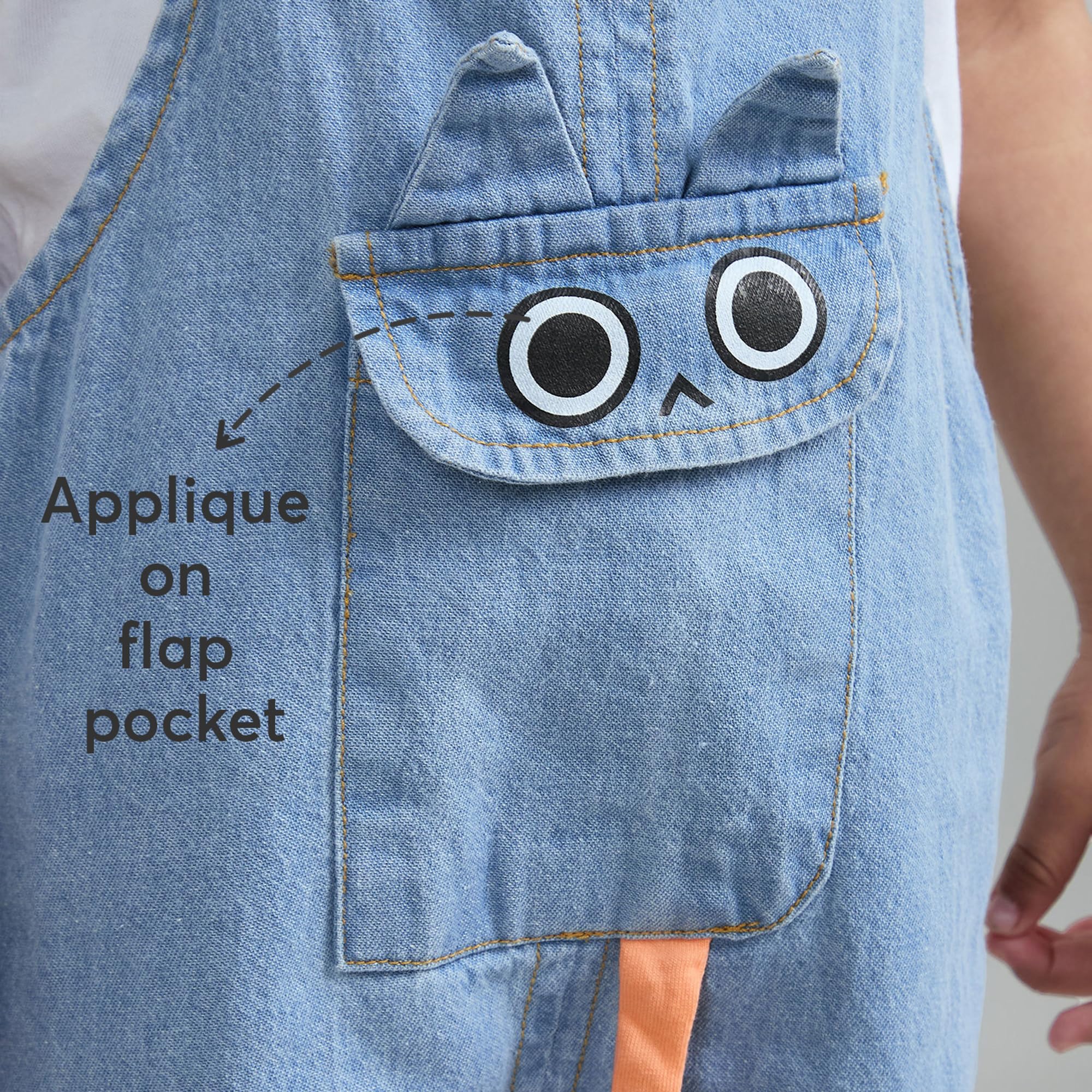 Hopscotch Cotton Blend Boys Animal Printed T-Shirt Dungaree Set In Blue Color For Ages 2-3 Years