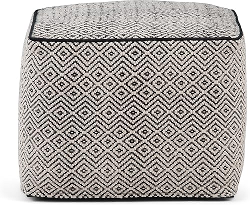 Miniatura 23 de SIMPLIHOME Edgeley Puf redondo bohemio en gris, tejido natural de yute trenzado para la sala de estar, el dormitorio y la habitación de los niños