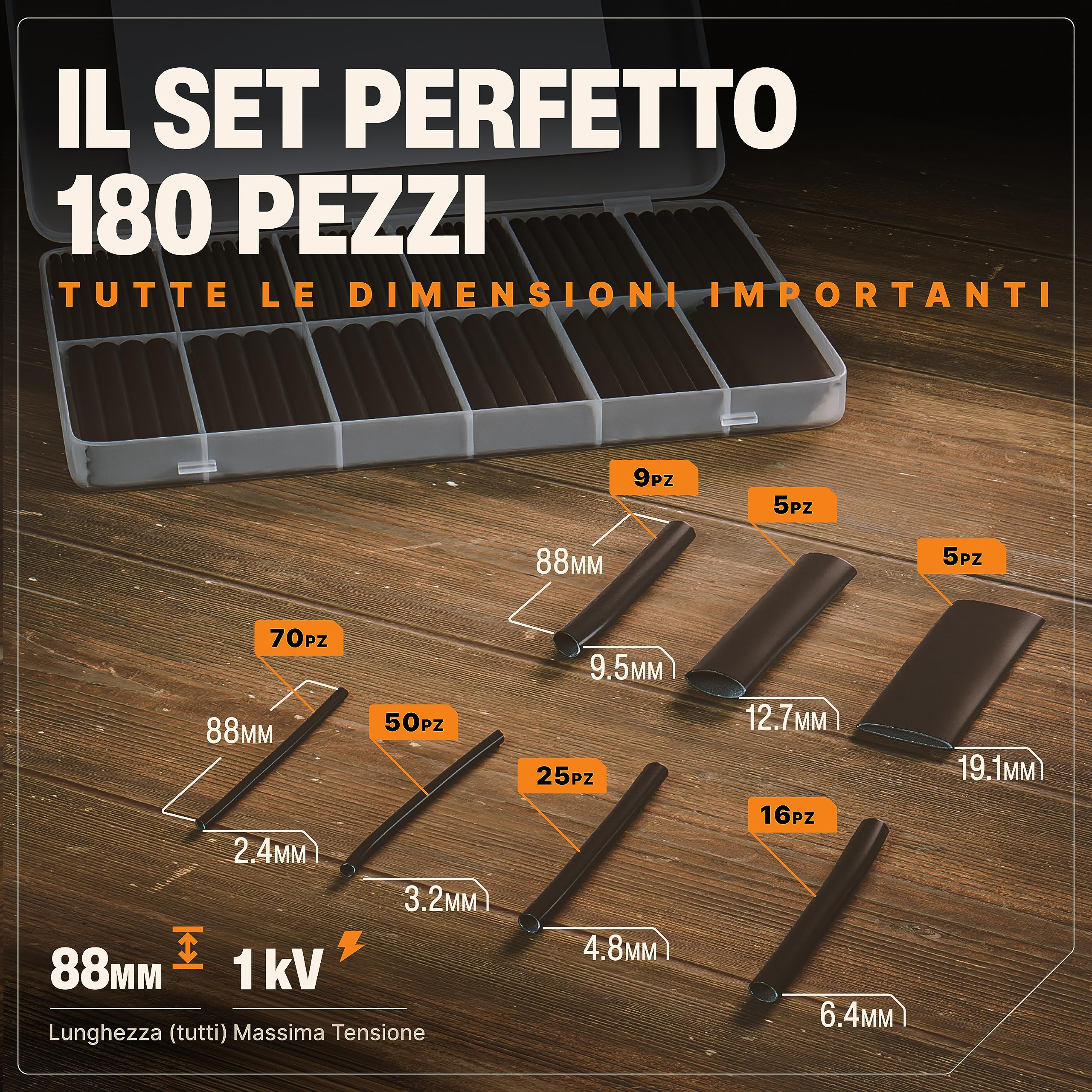 Lumonic I Cappuccio Terminale Termorestringente Con Adesivo I 12 -> 4mm