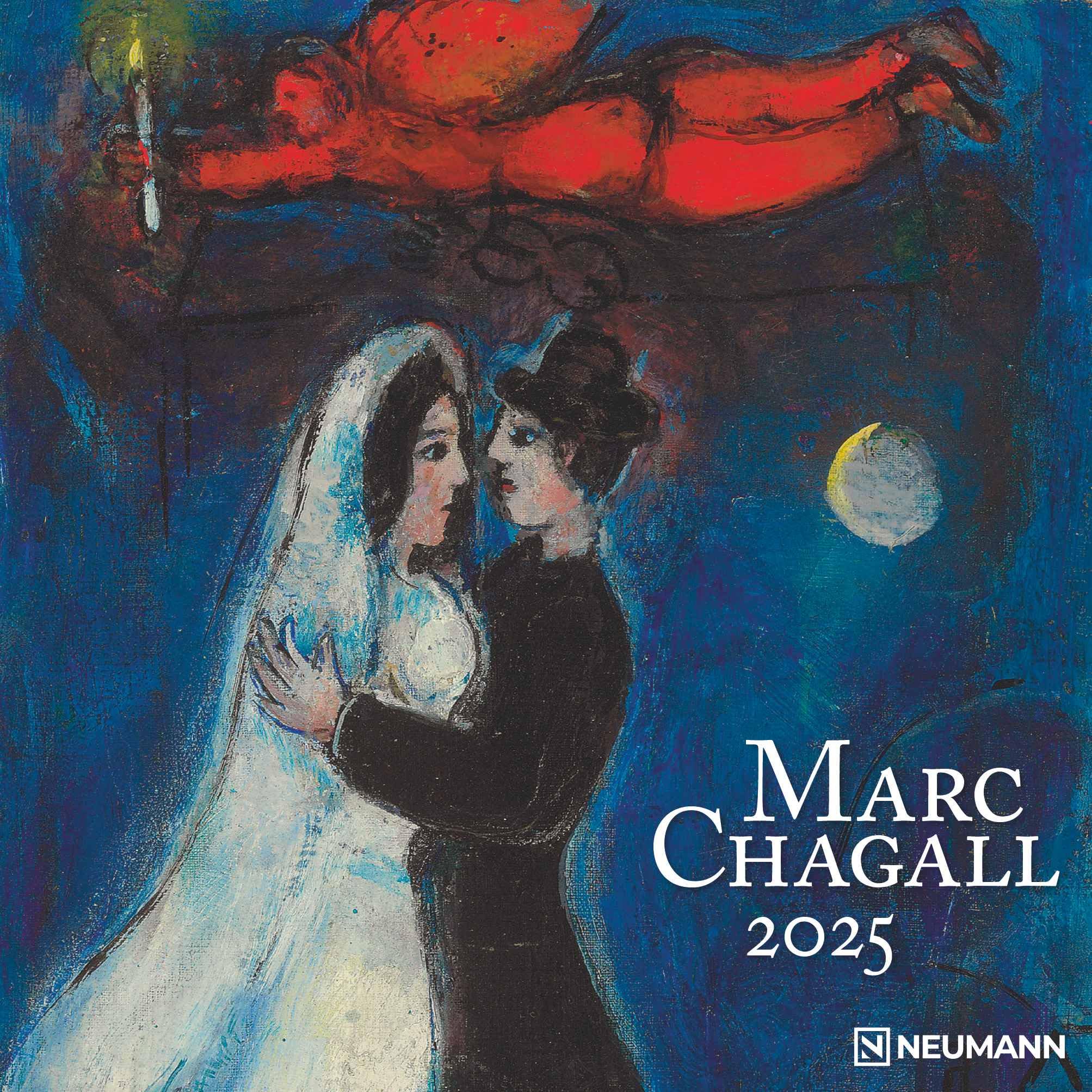 N NEUMANNVERLAGE - Marc Chagall 2025 Brochure Calendar, 30 x 30 cm, Wall Calendar with Pictures of Marc Chagall, Moon Phases, Plenty of Space for Notes and International Holidays/Calendar