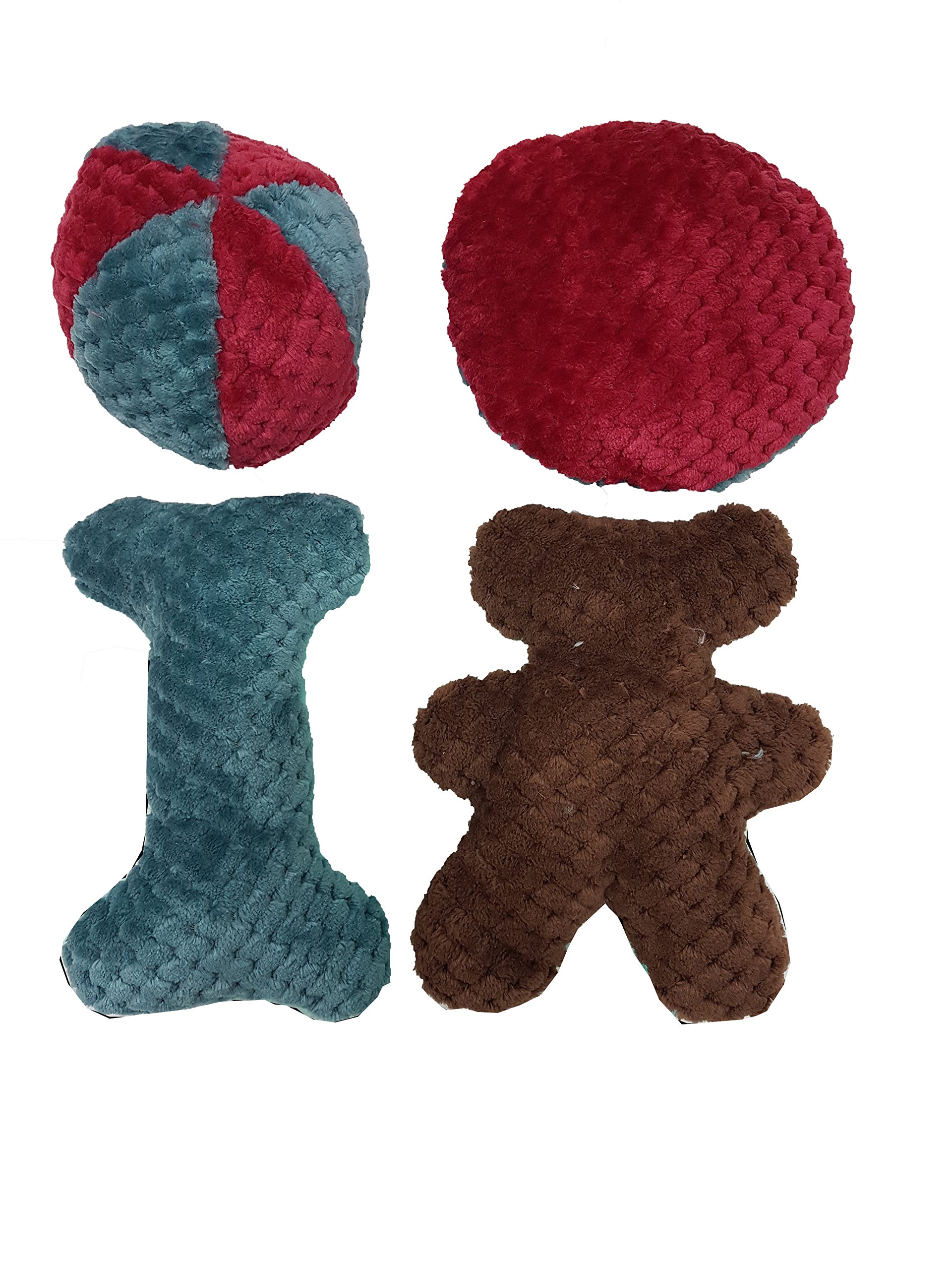 Display Guru Pack of 4 Soft Plush Squeaky Toys for Small and Medium Dogs Dog Toys