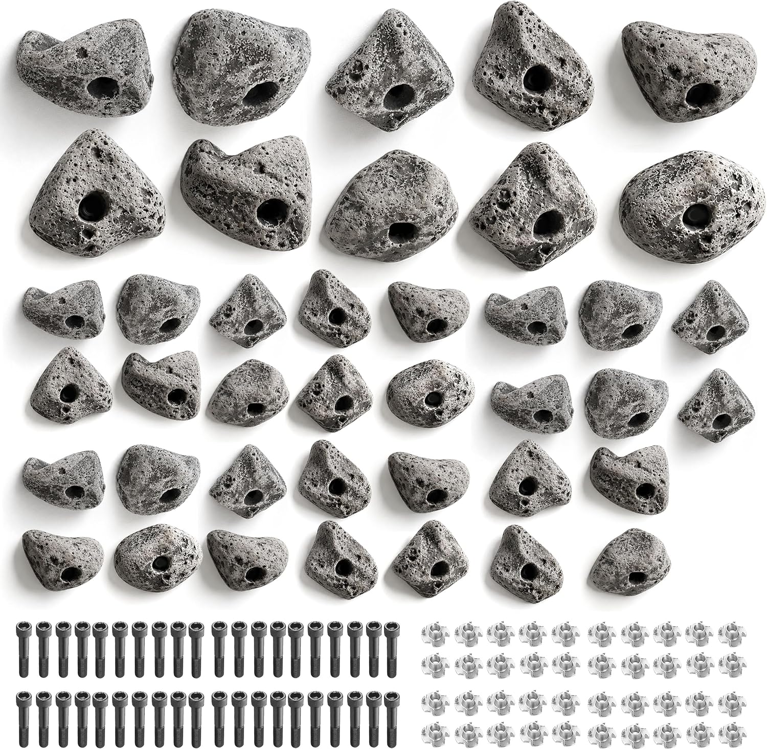 40PCS Rock Climbing Holds Mutil Size Includes Mounting Hardware Made in USA