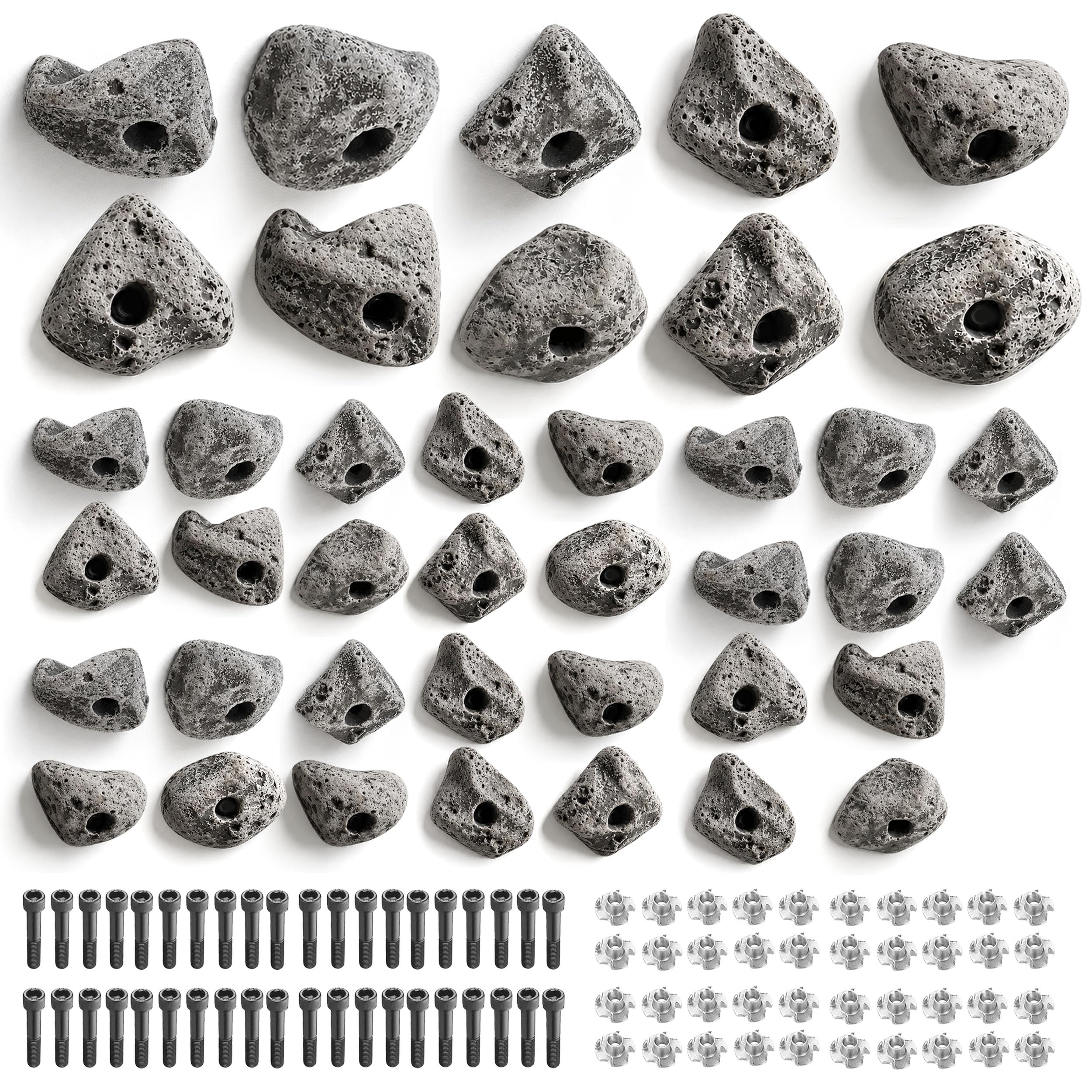 40PCS Rock Climbing Holds Mutil Size Includes Mounting Hardware Made in USA