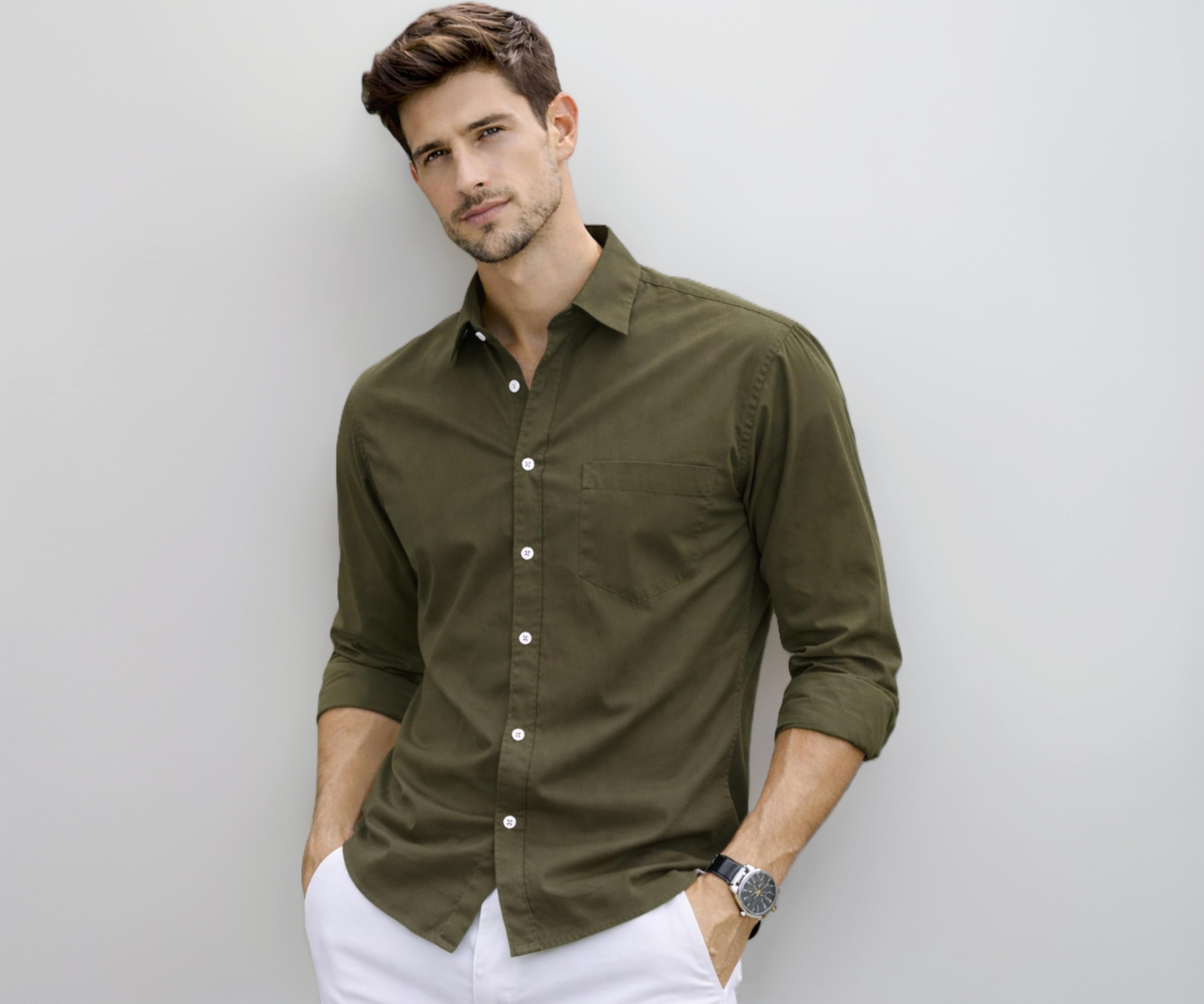 Shirt for Men | Regular Casual Shirts for Mens’ | Men’s Casual Shirt’s Slim Fit | Full Sleeve Cotton Shirts for Men’s | Solid Shirt’s for Mens Stylish | Formal & Casual Office Wear Shirts