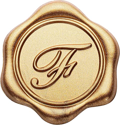 Yoption Calcomanías adhesivas de cera con letra del alfabeto F, paquete de 50 calcomanías para sellos de cera de letras, sellos de sobre,