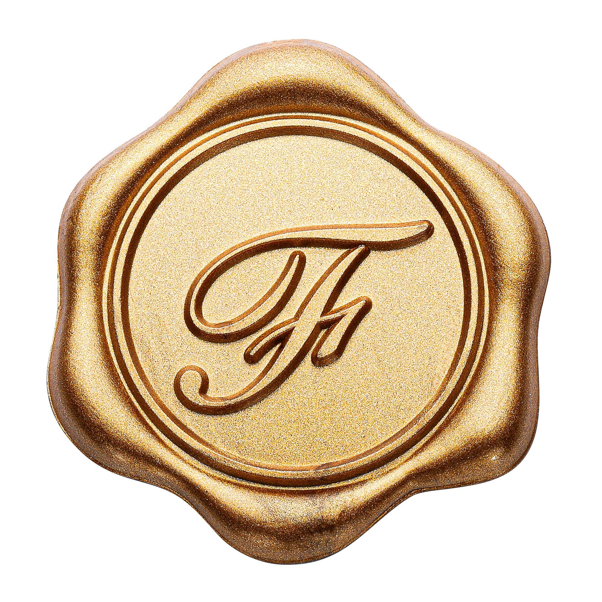 Yoption Lot de 100 sceaux de cire adhésifs avec initiale de l'alphabet F - Doré - Pour fête de mariage, anniversaire, Noël (F)