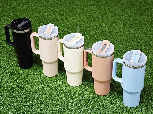 Miniatura 4 de PureElement Adventure Quencher H2.0 - Vaso de 40 onzas con asa y pajilla, fácil agarre, diseño aislado de acero inoxidable de doble pared,