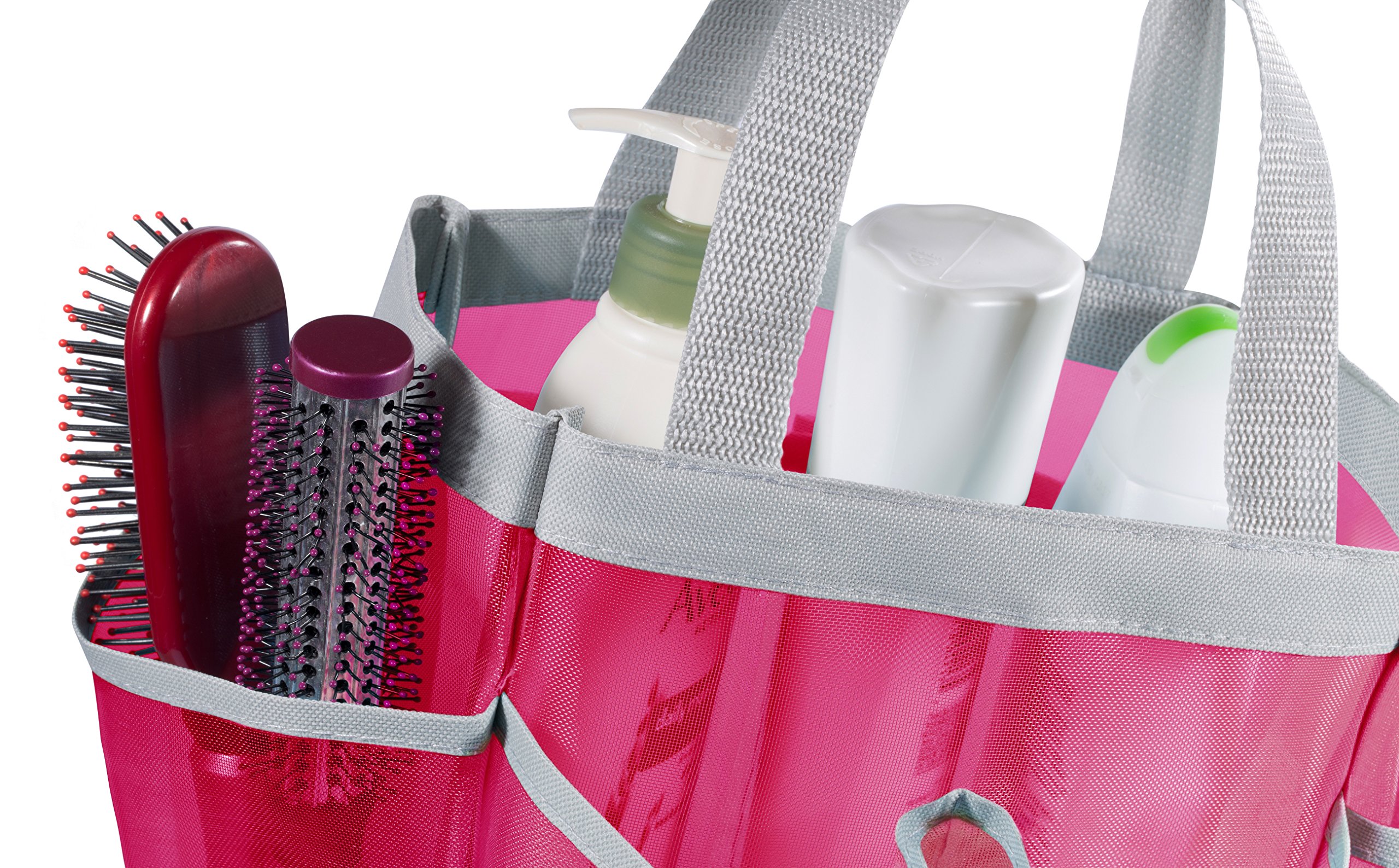7 Pocket Shower Caddy Tote, Pink Keep your shower essentials within