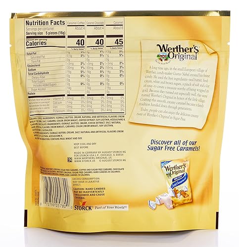 Miniatura 2 de Werther's Original - Paquete de 2 bolsas de caramelos duros surtidos sin azúcar (7.7 onzas cada una) – 3 sabores: café, chocolate, caramelo, paquete