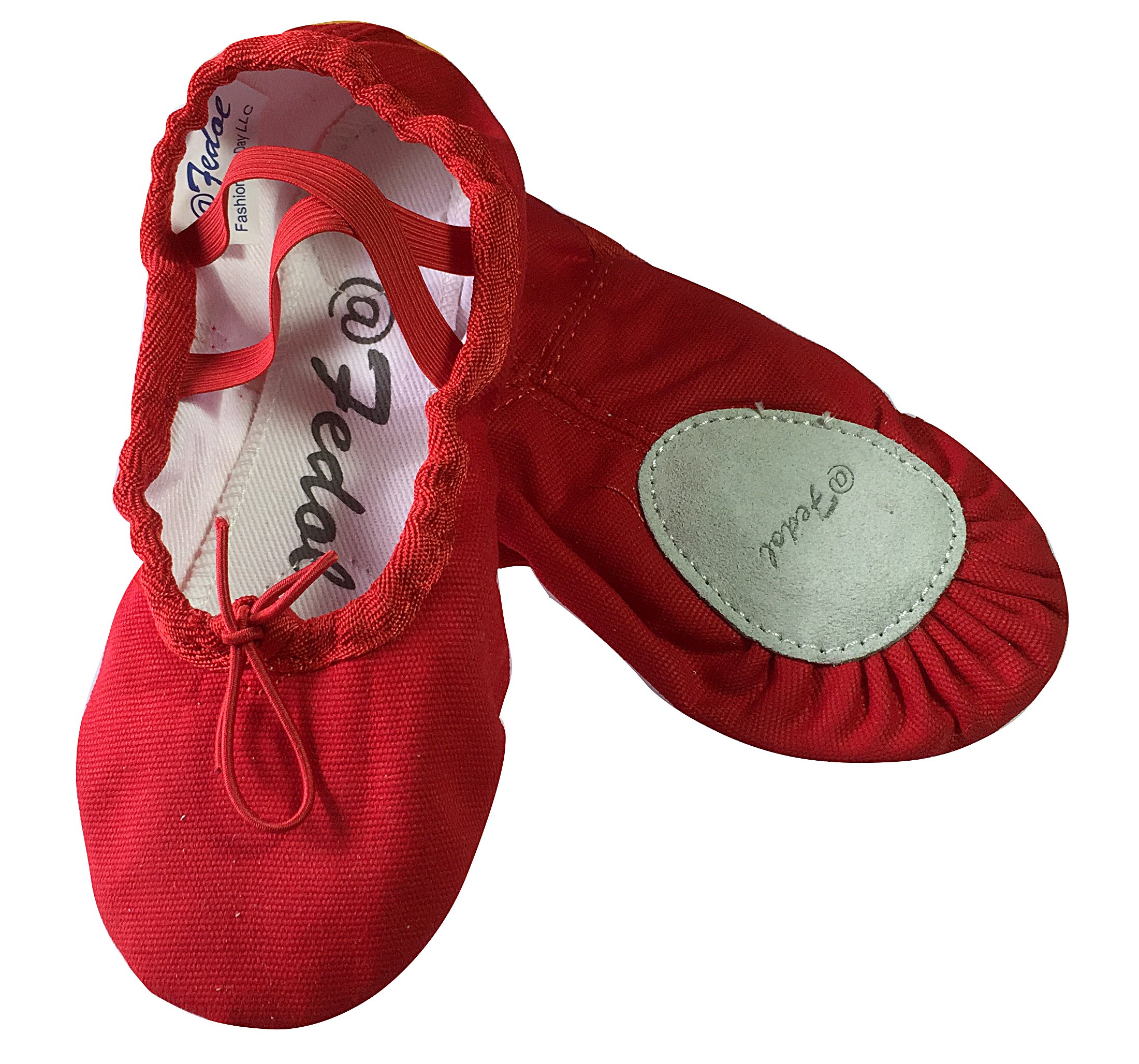 Fashion Every Day Canvas split-sole Ballet Slippers (1 M US Little Kid, Red)