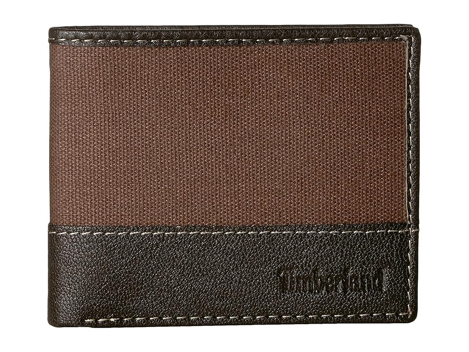 

Timberland Canvas Leather Billfold Set (Dark Brown) Wallet