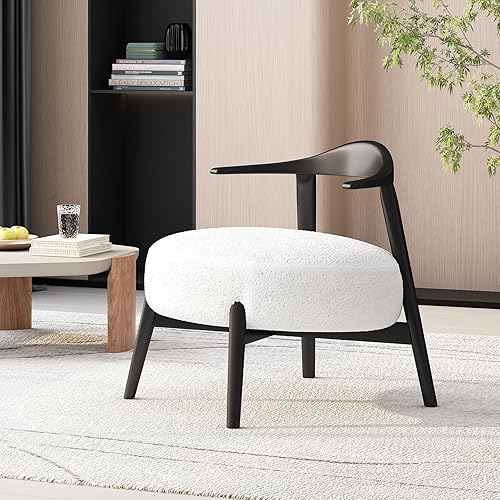 Christopher Knight Home Ipomoea - Silla auxiliar con respaldo bajo, silla decorativa moderna, sillón tapizado de mediados de siglo con respaldo