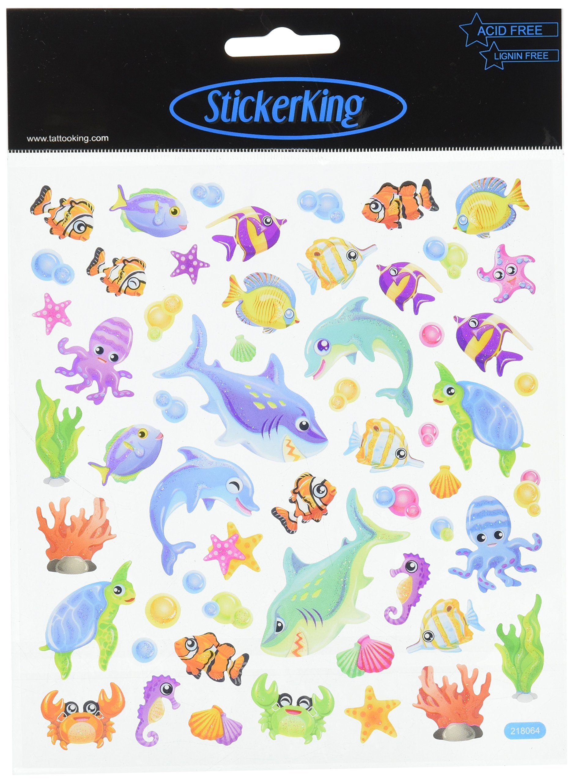 Tattoo King Marine Life Stickers, Multicolor