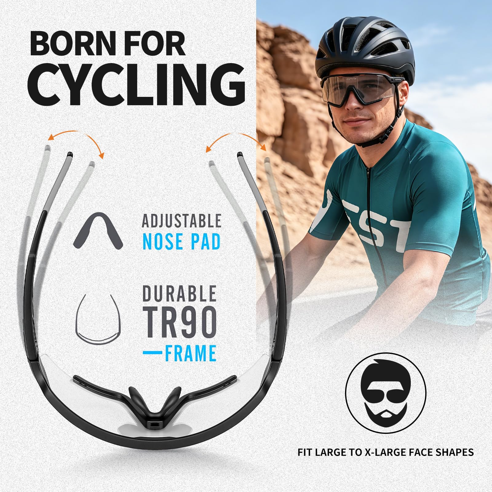 Gafas de sol fotocromáticas para hombres y mujeres, gafas deportivas de transición para pickleball, ciclismo, correr, béisbol, sóftbol