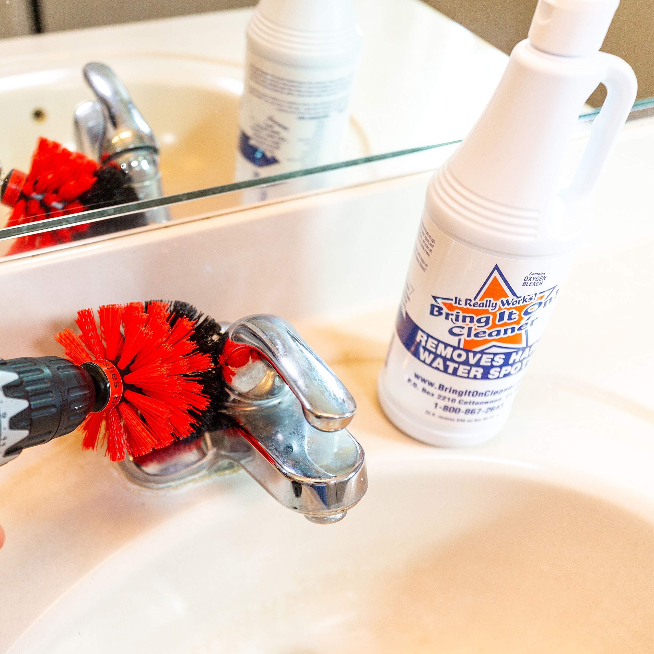 Removedor de manchas de agua, más brocas y almohadillas, kit de limpieza profunda para el hogar para cocina y baño, limpiar azulejos y lechada, cepillo de limpieza para taladro, cepillo de fregar taladro, accesorio de brocha