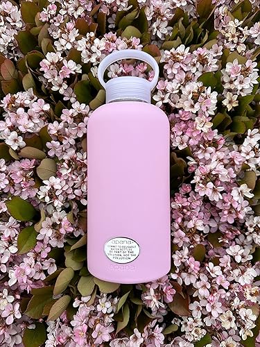 Miniatura 10 de Apana Botellas de agua de vidrio para yoga, sin BPA, funda antideslizante, tapa a prueba de fugas, reutilizable, 19 onzas y 32 onzas, botella de