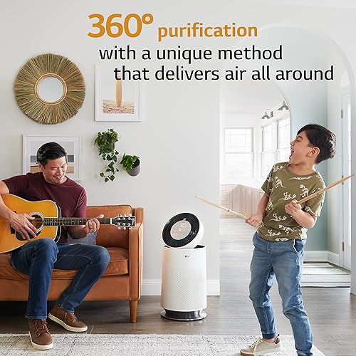 Miniatura 2 de LG PuriCare - Purificador de aire único de 360 grados con potenciador limpio, Wi-Fi ThinQ y control de voz (AS330DWR0), 310 pies cuadrados, color