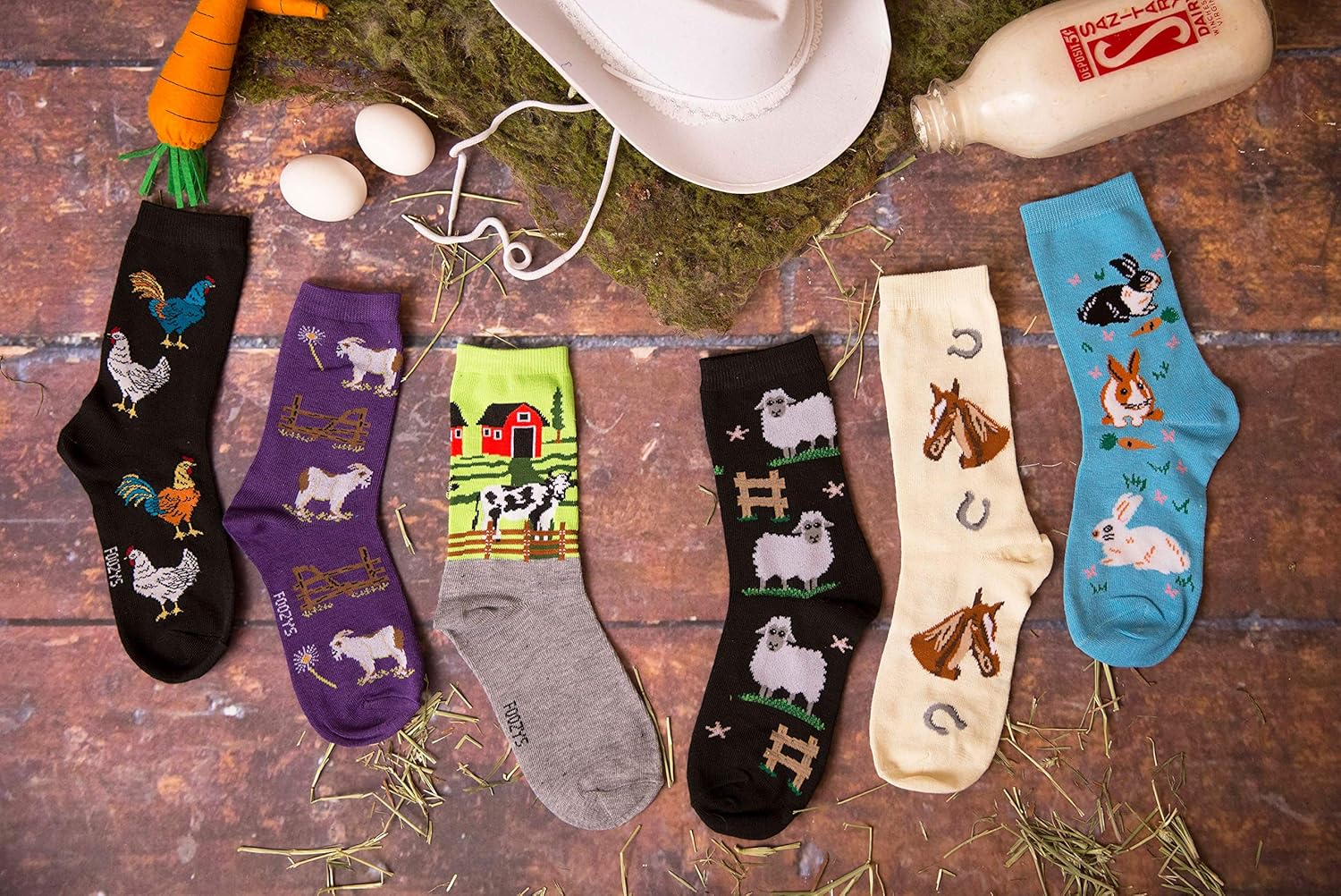 Foozys Women’s Crew Socks | Sheep Cute Farm Animal Novelty Socks | 2 Pair - Image 4