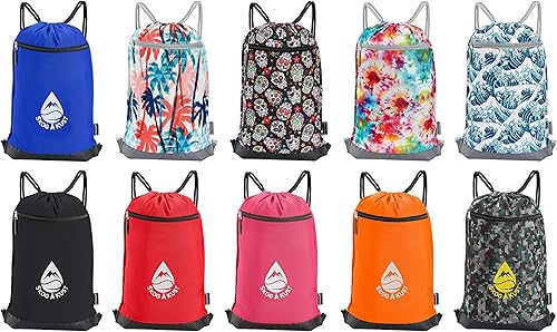 Miniatura 2 de Skog Å Kust GymSak - Bolsa de cincha con cordón 2 en 1 con bolsa seca impermeable extraíble, Sugar Skulls, Viajar