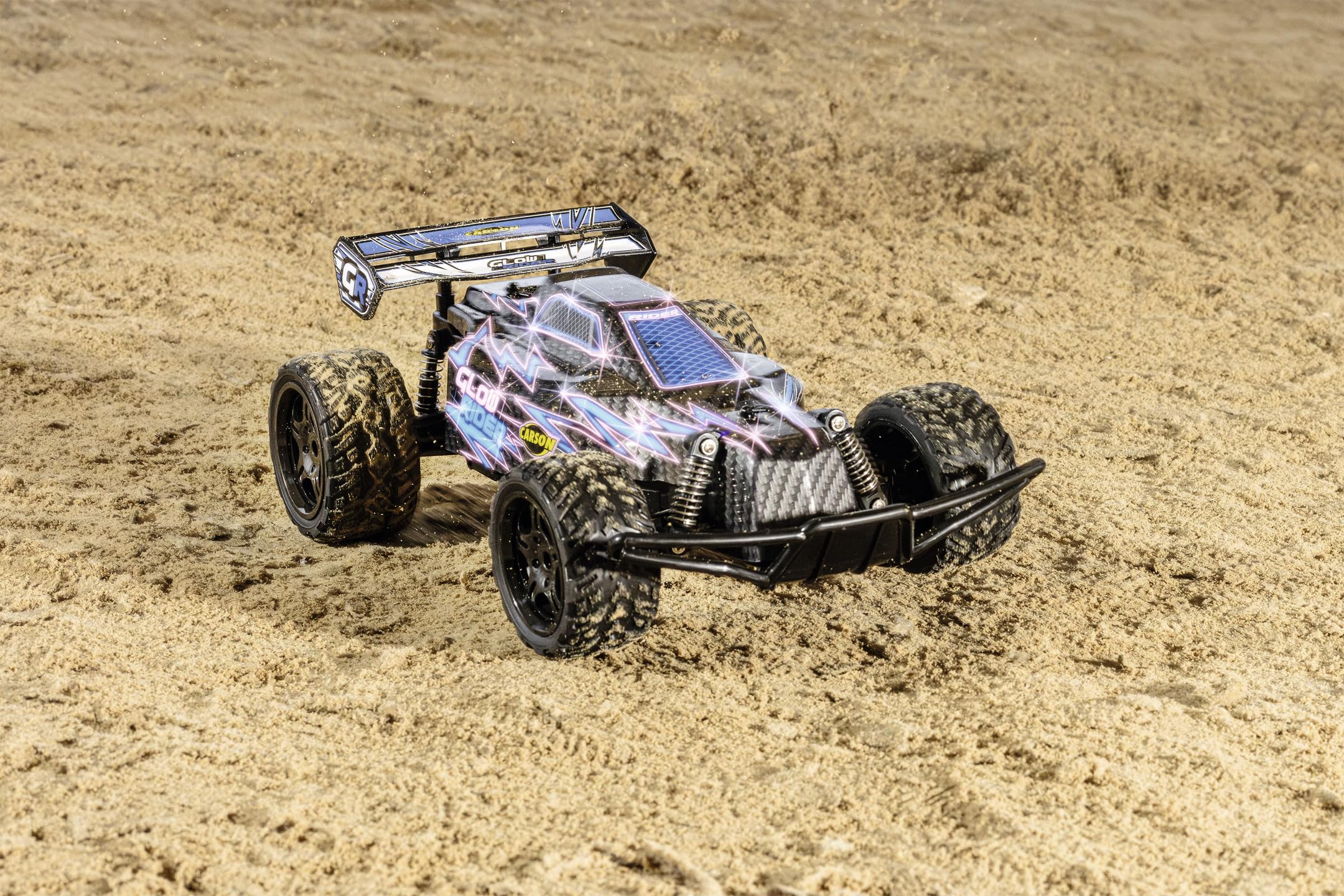 Carson 500404299 1:12 Glow Rider 2.4GHz 100% RTR niebieski - pojazd RC, pojazd, pojazd RC dla dzieci, pojazd zdalnie sterowany, 100% kompletny zestaw
