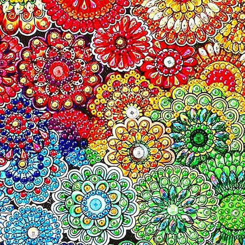 Miniatura 2 de Hibah Pintura de diamantes de imitación de forma especial 5D, flor de mandala, juego de mandala de pintura de diamante parcial (mandala 3)