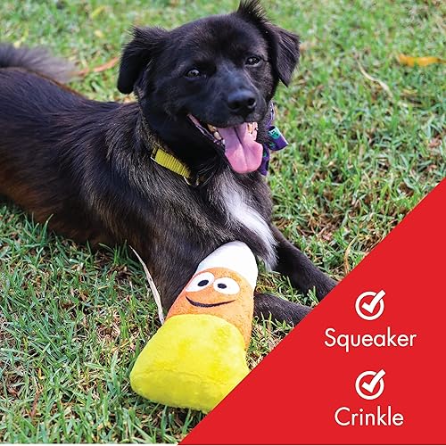 Miniatura 3 de Huxley & Kent Paquete de perro de Halloween Kookie Korn y pequeño molinillo de caramelo espeluznante Juguete de peluche para perro y collar