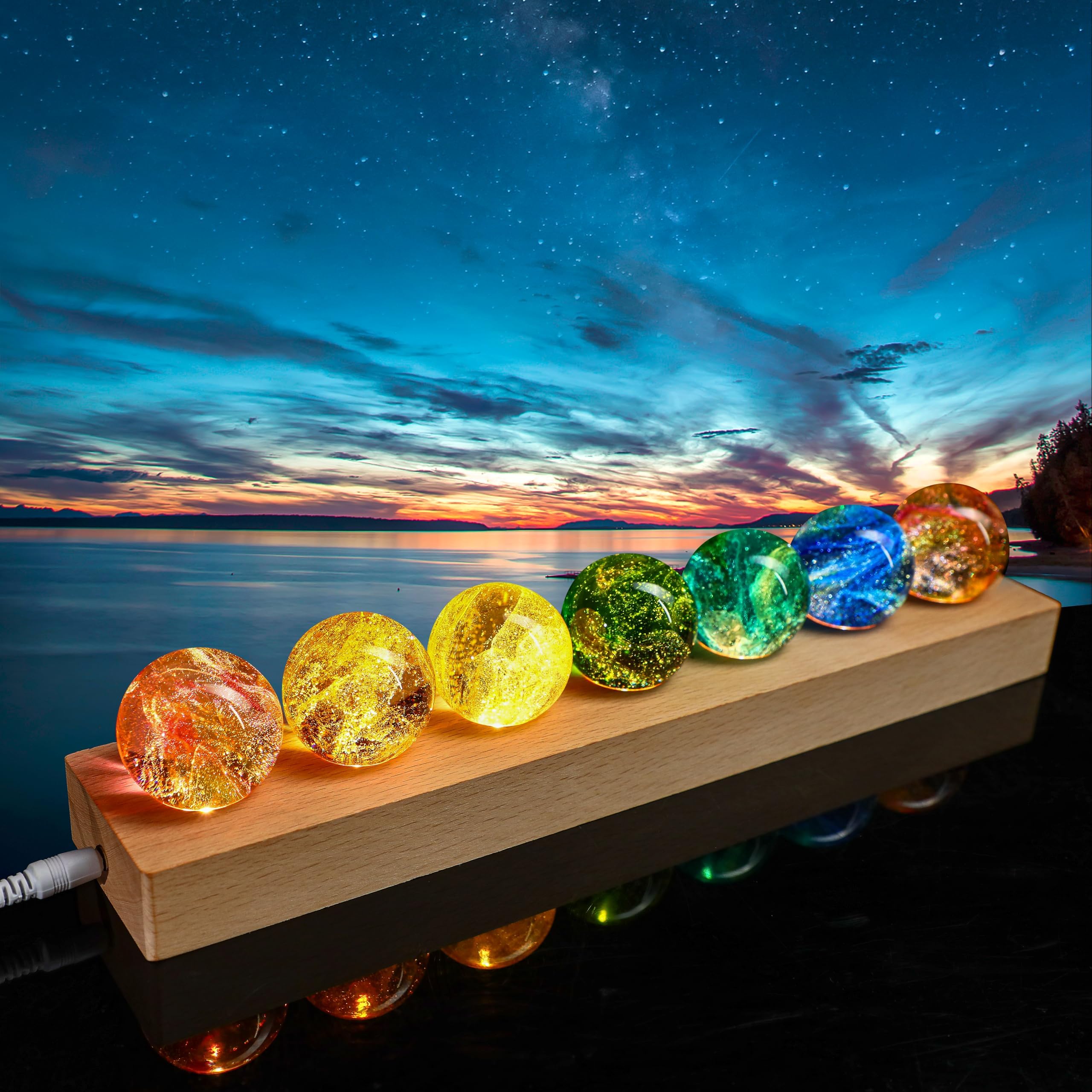 Amazon.com: YU FENG 7 Chakra Crystal Ball Set, 40mm Quartz Spheres