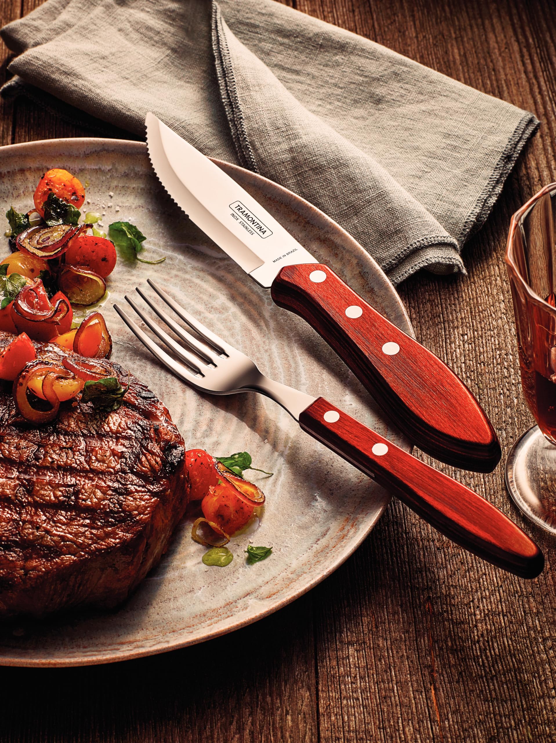 Tramontina Valigetta Utensili Posate per la Carne/BBQ Polywood 17 pezzi