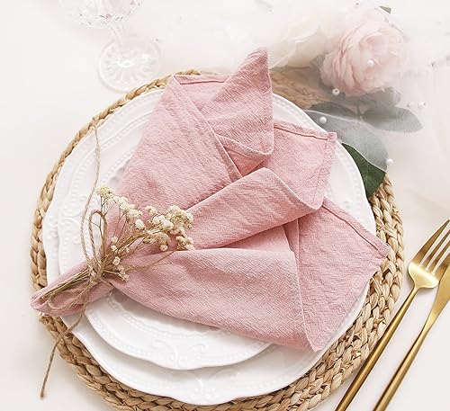 Miniatura 2 de Servilletas de tela a granel, servilletas de lino 100% algodón suave, servilletas lavables de otoño con bordes con dobladillo para decoración de