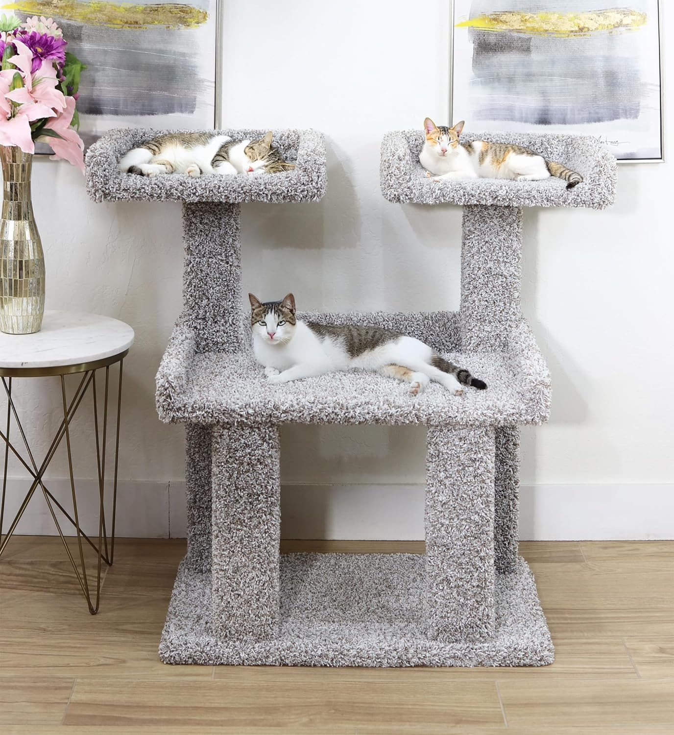 Cat Tree for Large Cats & Maine Coons – Deluxe Carpeted Cat Tower