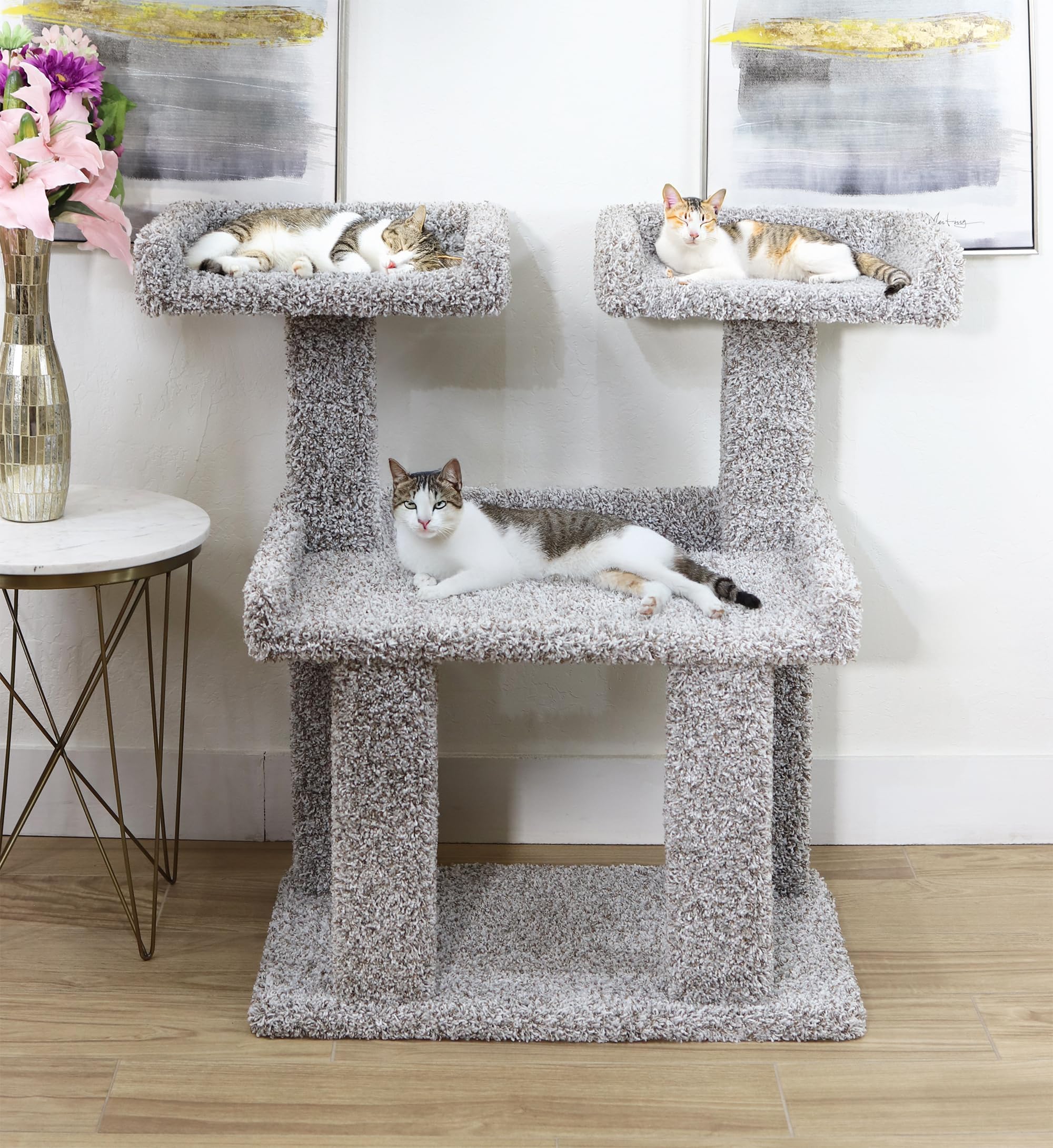 Cat Tree for Large Cats & Maine Coons - Deluxe Carpeted Cat Tower