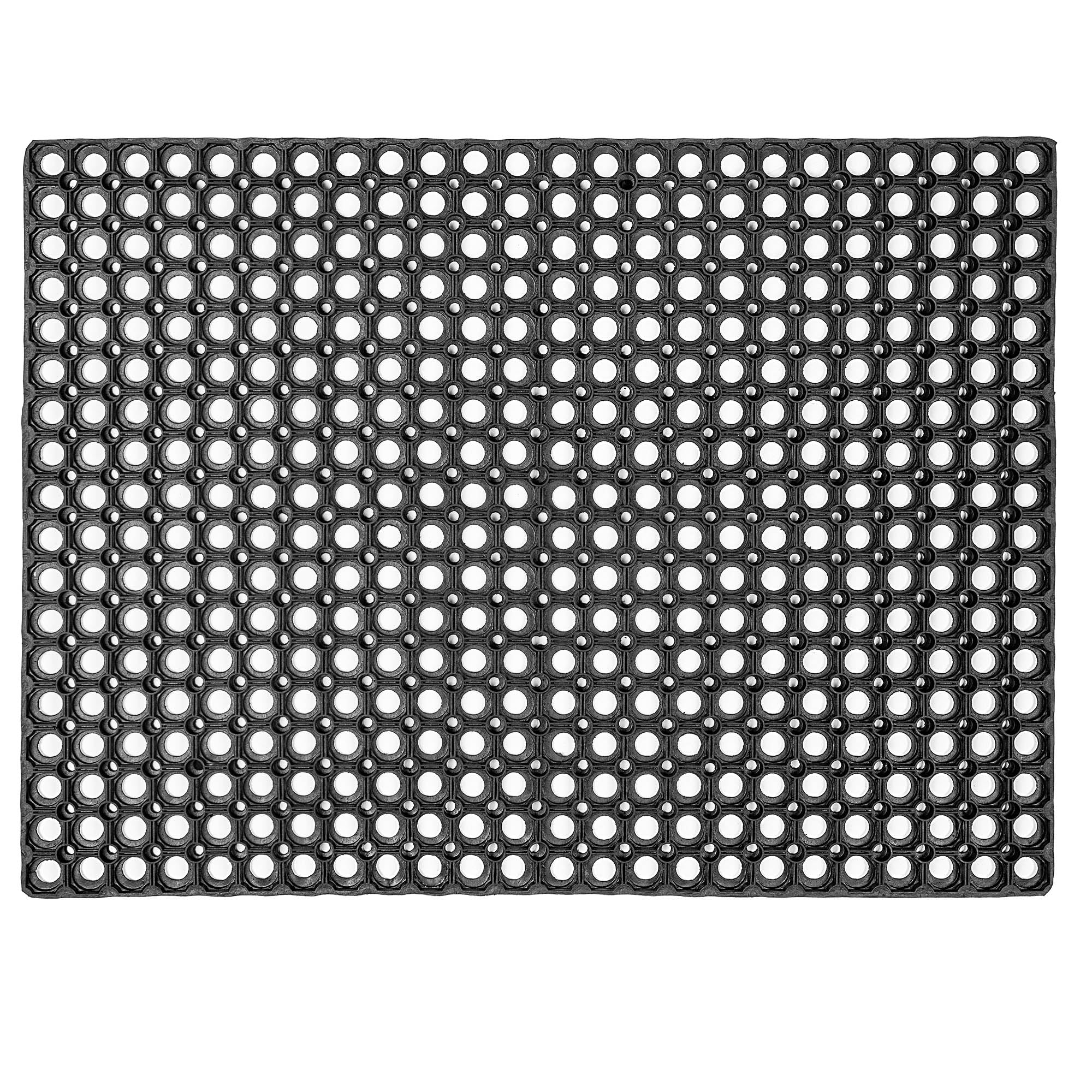KADAX Fußmatte mit Lochmuster, rutschfeste Ringgummimatte für den Außenbereich, Lochgummimatte aus Gummi für den Eingangsbereich (Muster 1, 100x150 cm)