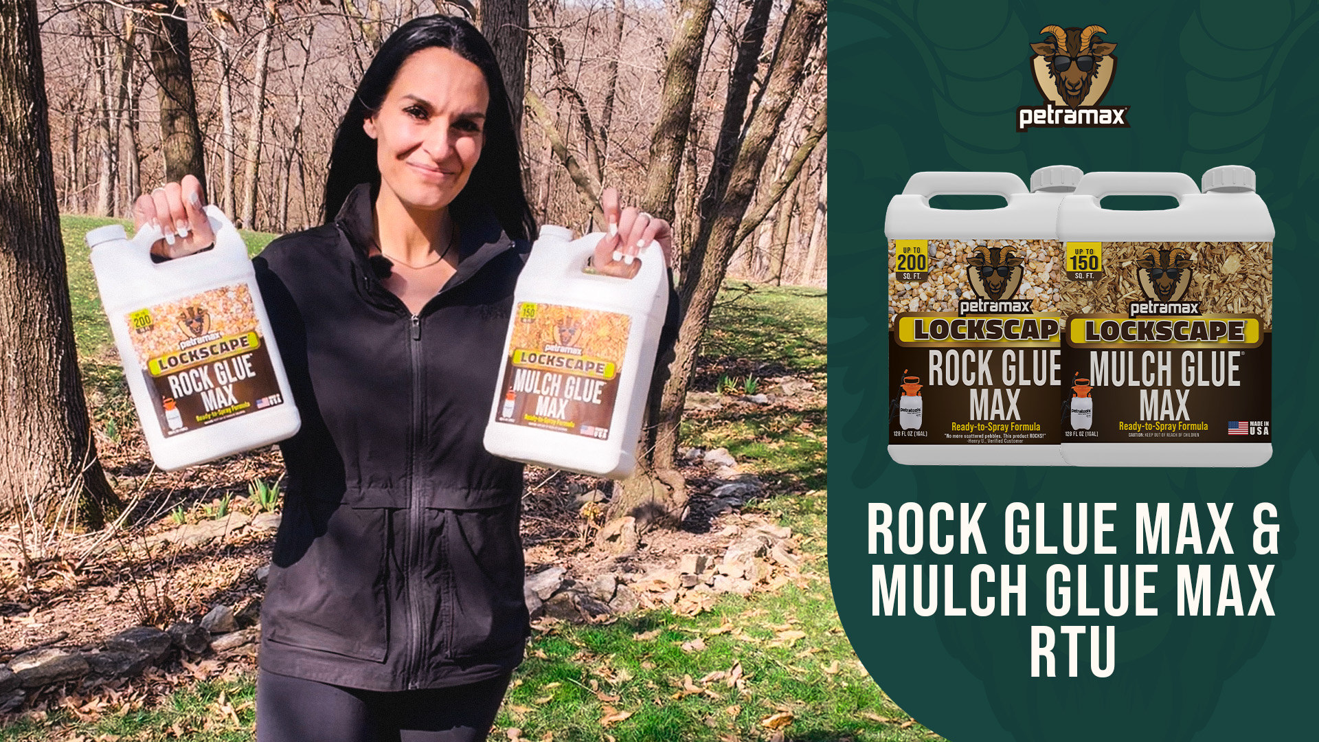 Image of PetraMax Lockscape Ready to Use Mulch Glue for Landscaping, 1 Gal, USA-Made