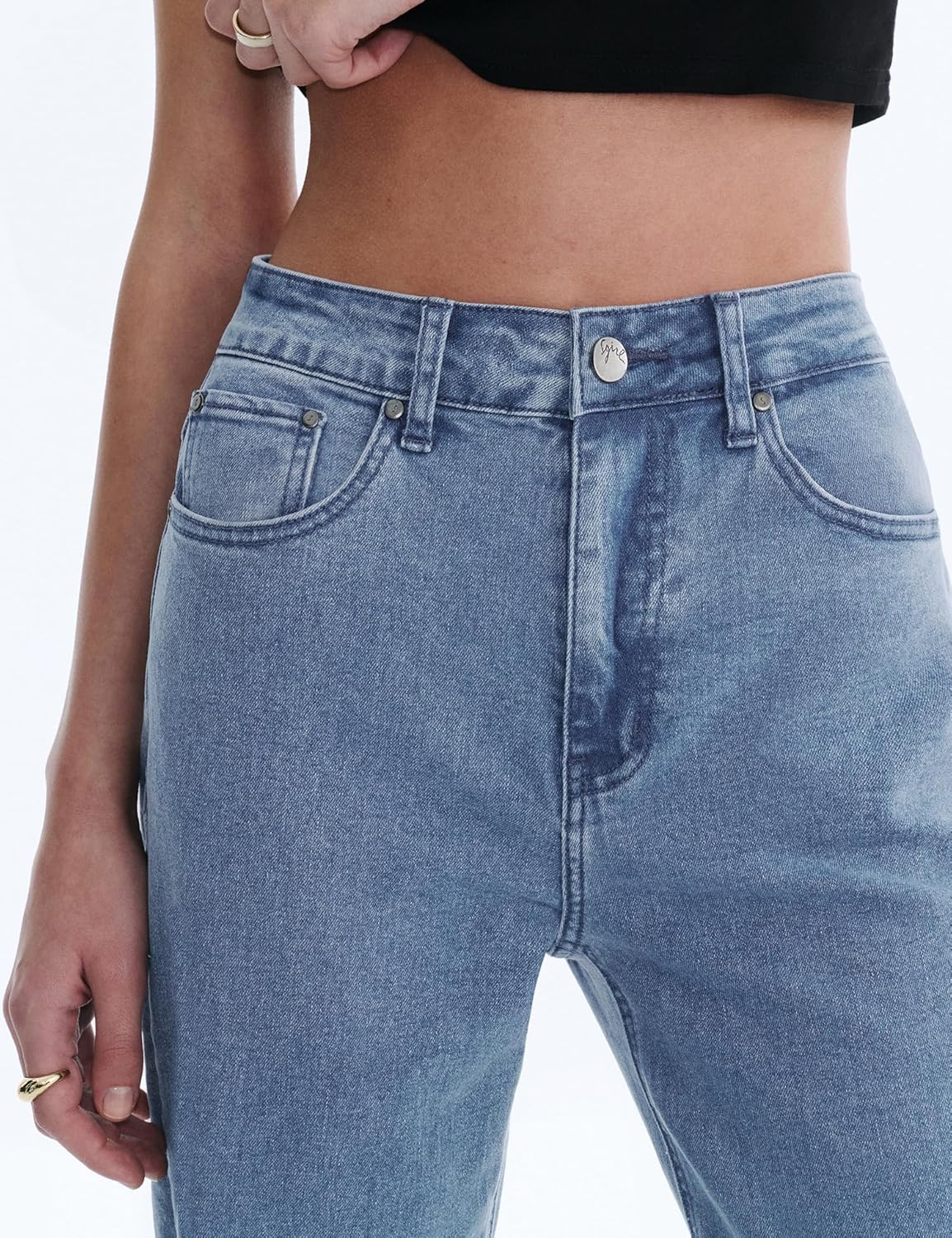 Women’s Jeans High Waisted Straight Leg Stretchy Jeans Trendy Wide Leg Casual Fit Denim Pants - Image 5