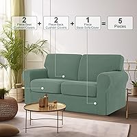 Vista 237 de CHUN YI - Funda elástica para sofá (7 piezas), funda para sofá de 3 plazas con tres respaldos y cojines separados con banda elástica, tela jacquard