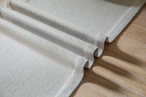 Miniatura 6 de ZeeMart Camino de mesa de arpillera estilo granja de 90 pulgadas de largo, camino de mesa de comedor tejido rústico gris para uso diario, 14 x 90