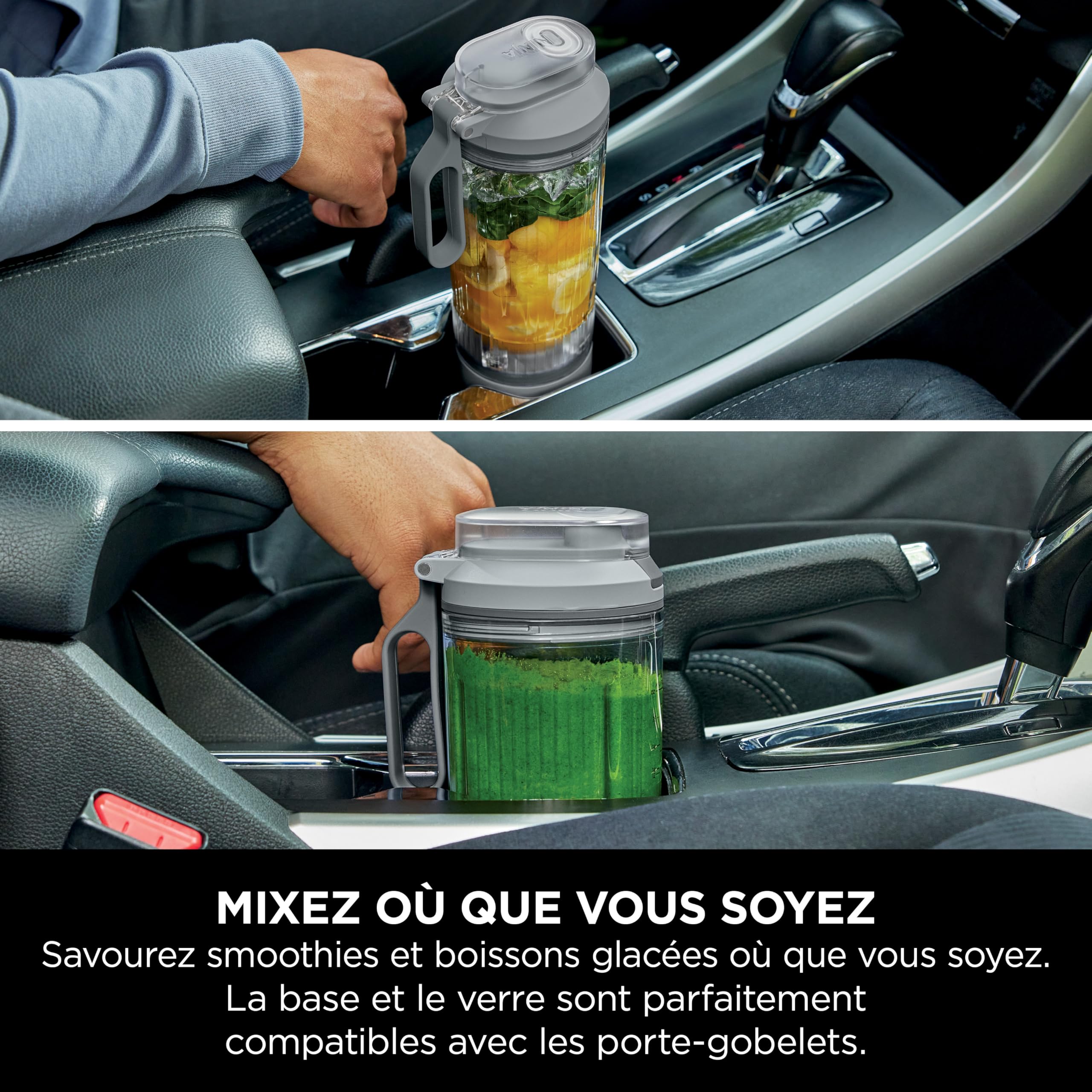 Ninja Blast Max, Duo Pack Blender portable, 2x Capacité de 570 ml, Rechargeable, 3 modes: crush, smoothie & manual, Facile à transporter, Lavable au lave-vaisselle, 1x Lavender + 1x Argent BC251EULS