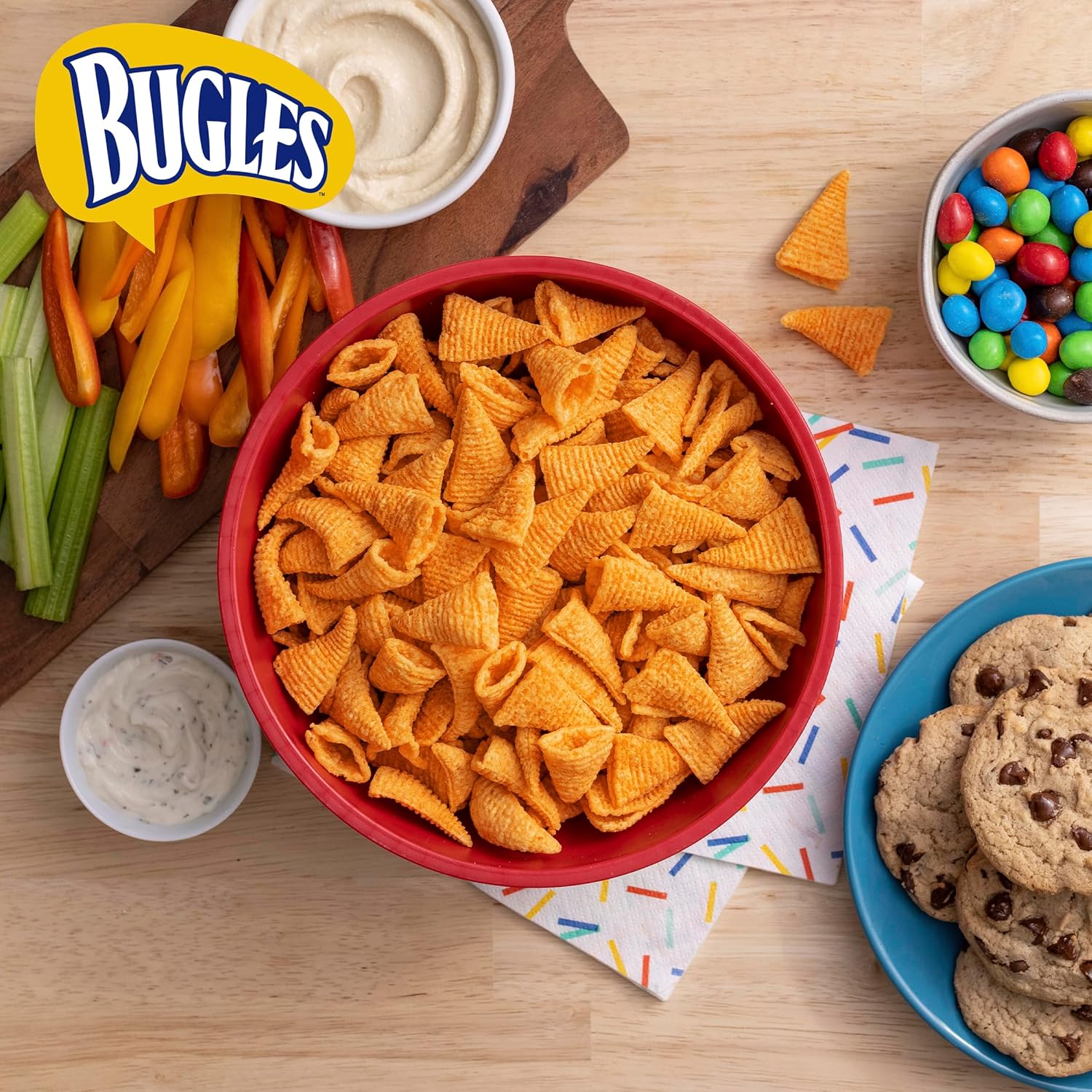Bugles Corn Snacks, Nacho Cheese, 0.875 Oz (Pack of 60)
