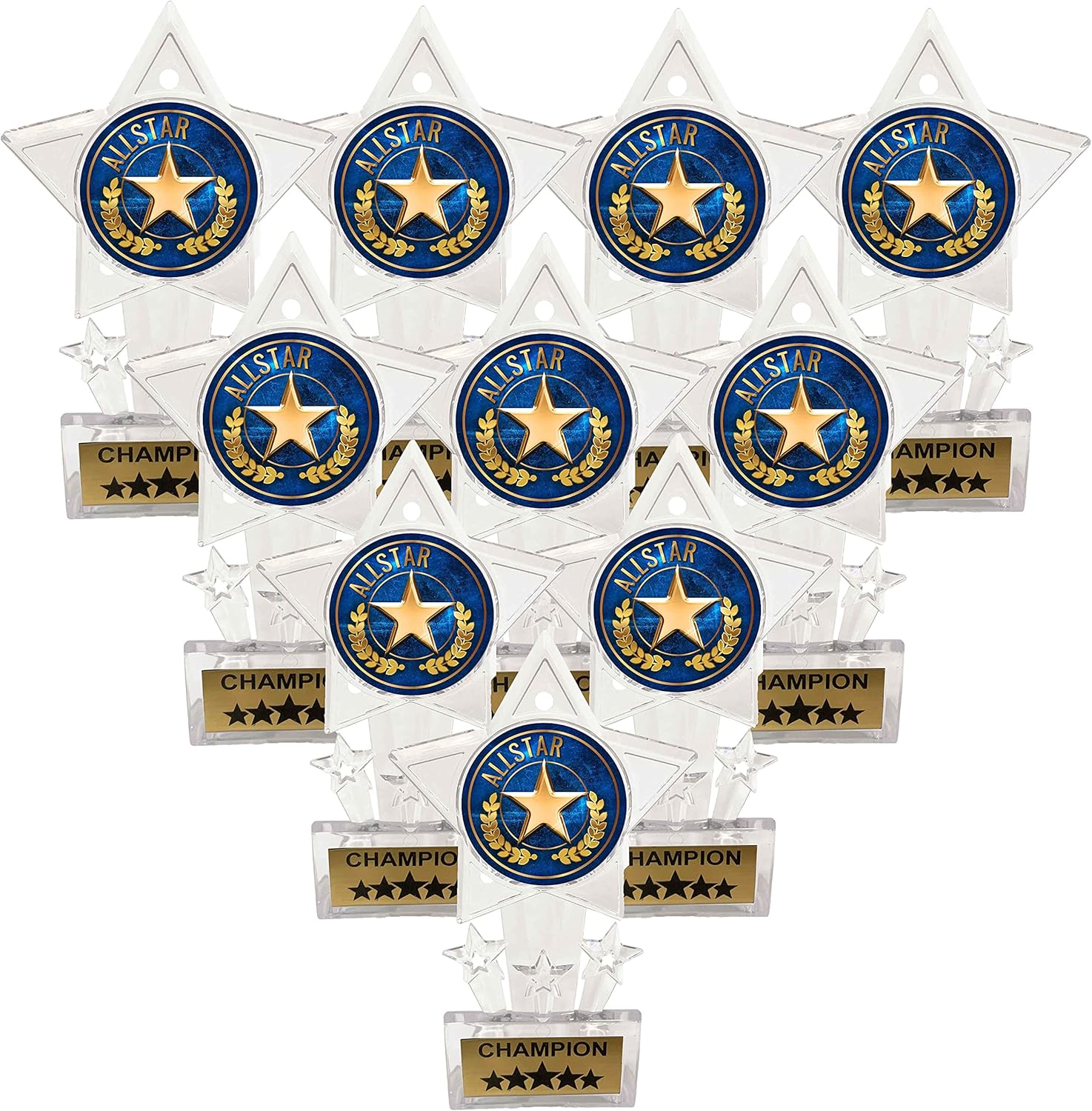 Express Medals 10 Pack Acrylic Allstar Trophies Champion Awards Gift Prizes Trophy 10 PK EG4