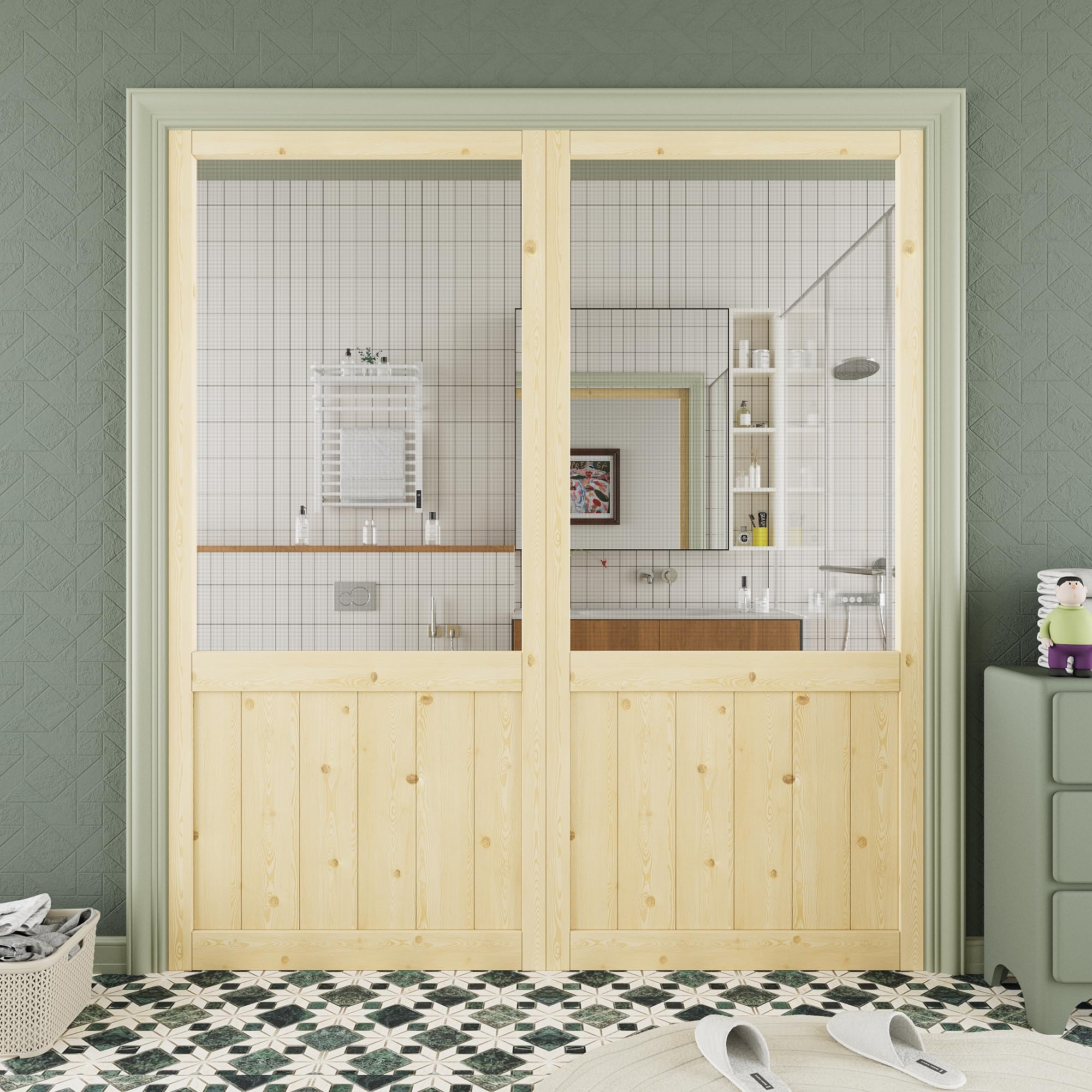 AINLARRY Double French Screen Door