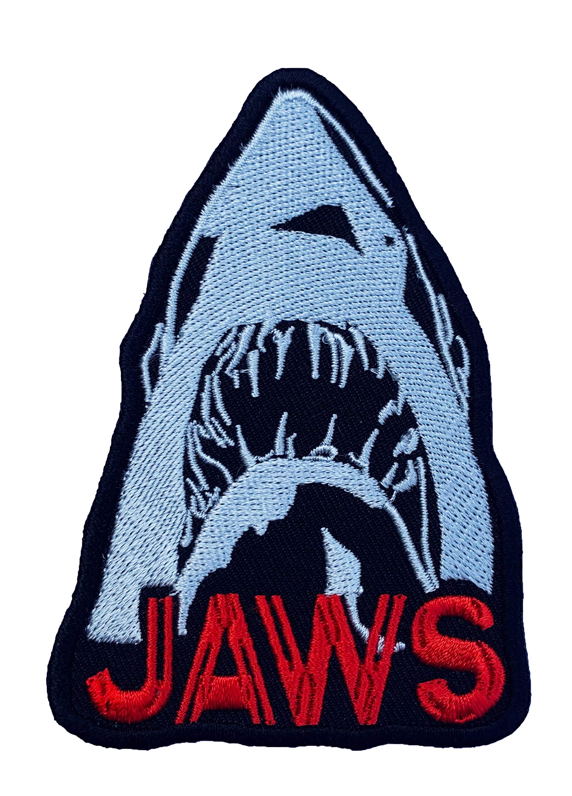 Karma Patch Jaws Patch (3.5 Inch) Diy Embroidered Iron Or Sew On Badge Applique Horror Movie Poster Shark Martin Brody The Revenge Souvenir Costume
