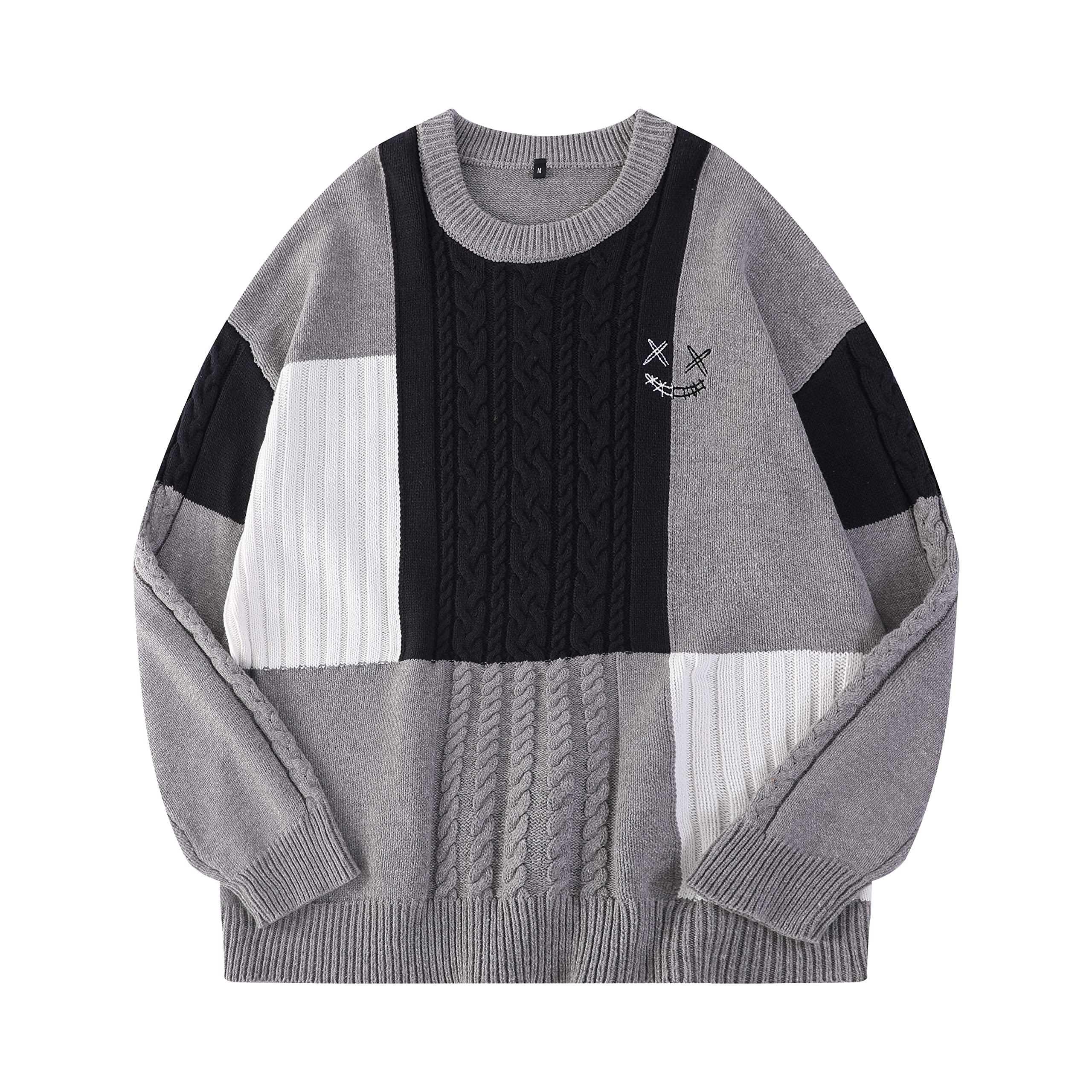 GOLYOY Men's Hooded Pullover Techwear Hip Hop Leisure Crew Neck Splicing Oversized Winter Jumper Men's Streetwear Fashion