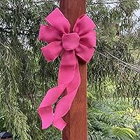 Vista 135 de Arco de corona de arpillera negra con alambre, 10 pulgadas de ancho, colas largas de 18 pulgadas, cinta de Navidad, decoración de puerta delantera