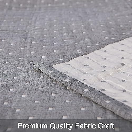 Miniatura 3 de NTBAY Manta de muselina de algodón de 3 capas de 106 x 92 pulgadas, súper suave, transpirable, con hilo térmico teñido para adultos, manta ligera